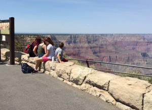 my kids and our friends' daughter at the Grand Canyon